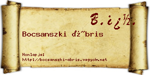 Bocsanszki Ábris névjegykártya